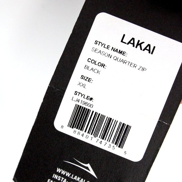 Lakai Sweatshirt Season Mens Black Pullover Long Sleeve Quarter Zip Size 2XL NWT - Picture 9 of 12